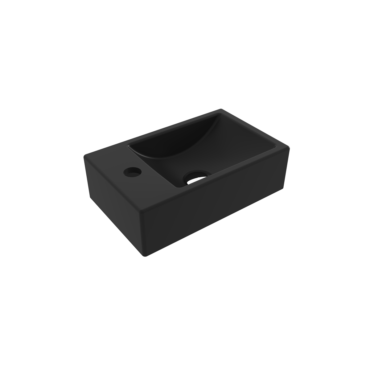 Bocchi Milano Dar Sol Lavabo 37 Cm Mat Siyah 