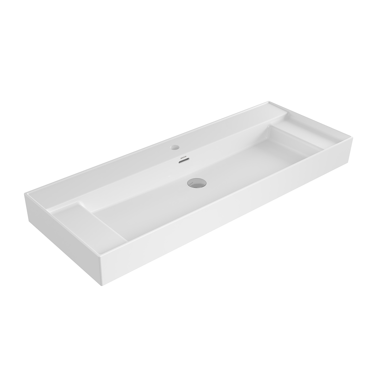Bocchi Milano Çift Etajerli 120 cm Parlak Beyaz Lavabo 1539-001-0126