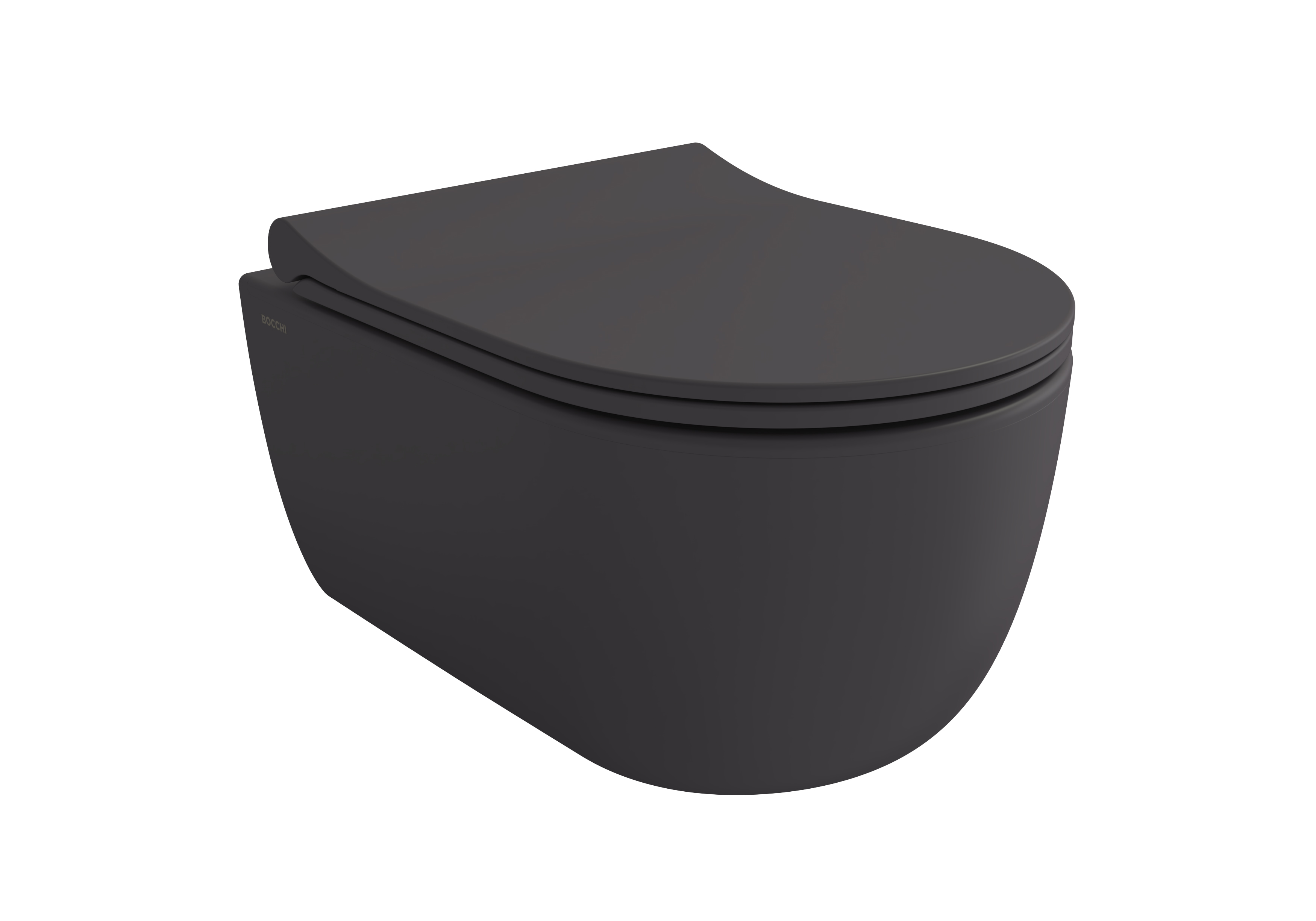 Bocchi V-Tondo Kanalsız Kısa Asma Klozet Kapak Dahil Antrasit 1417-020-0128