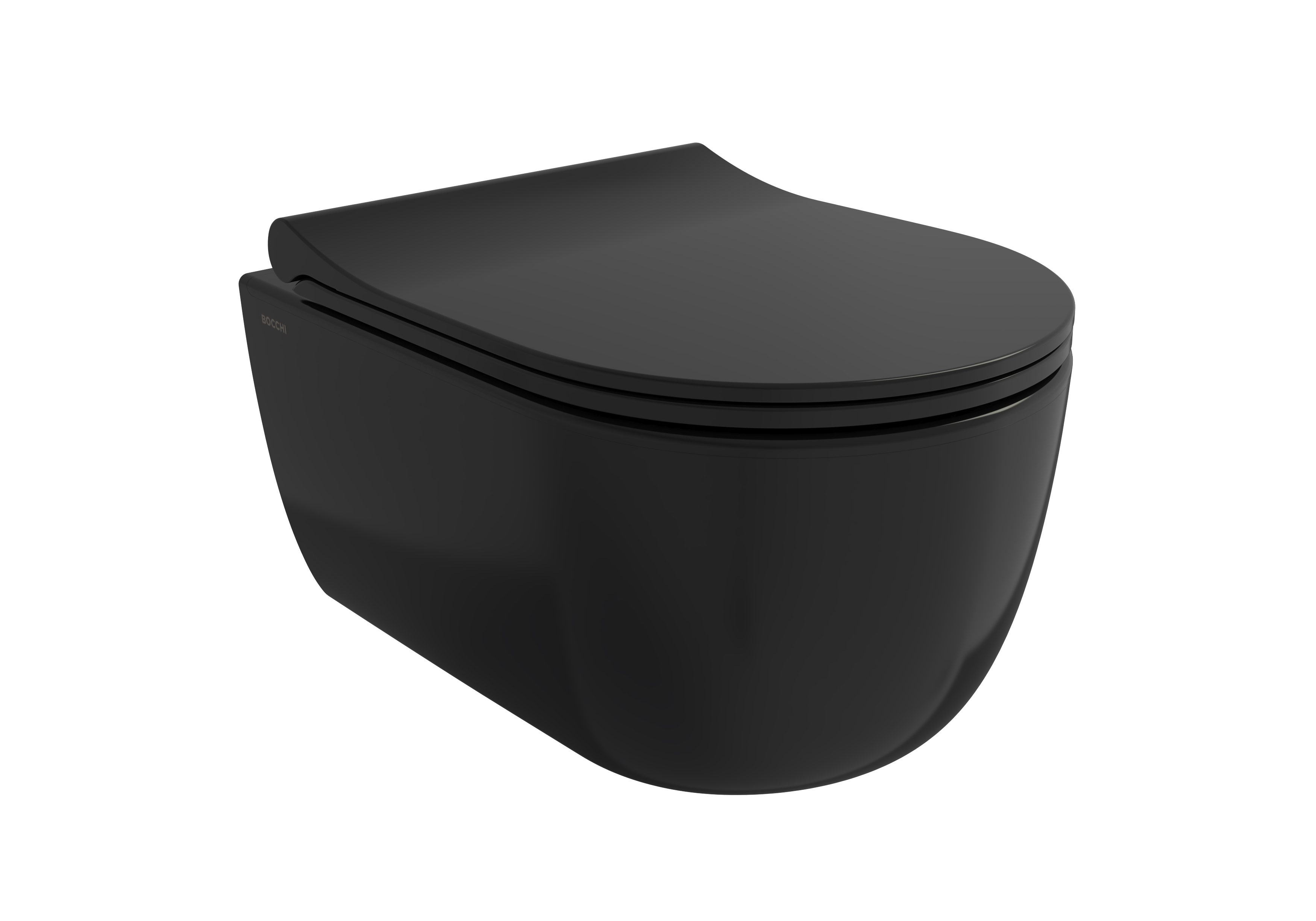 Bocchi V-Tondo Kanalsız Kısa Asma Klozet Kapak Dahil Parlak Siyah 1417-005-0128